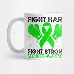 Fight Hard Fight Strong Scoliosis Awareness Mug
